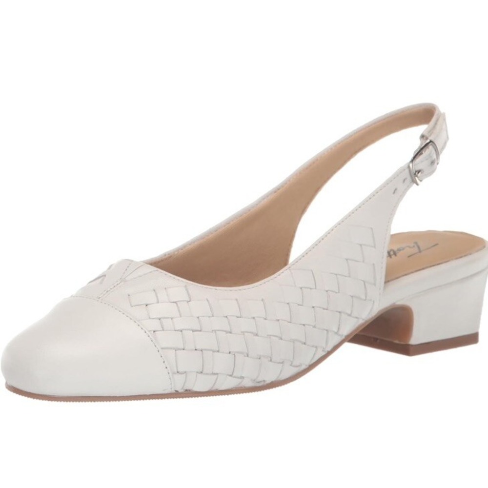 Trotters White Leather Slingback Pumps Womens 6.5 Shoe New